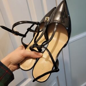 Nine West Black Block Heels Pointed Toe